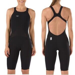 SPEEDO FASTSKIN Sz 23 LZR PRO Black Competition Logo Racing Swimming Race Jersey
